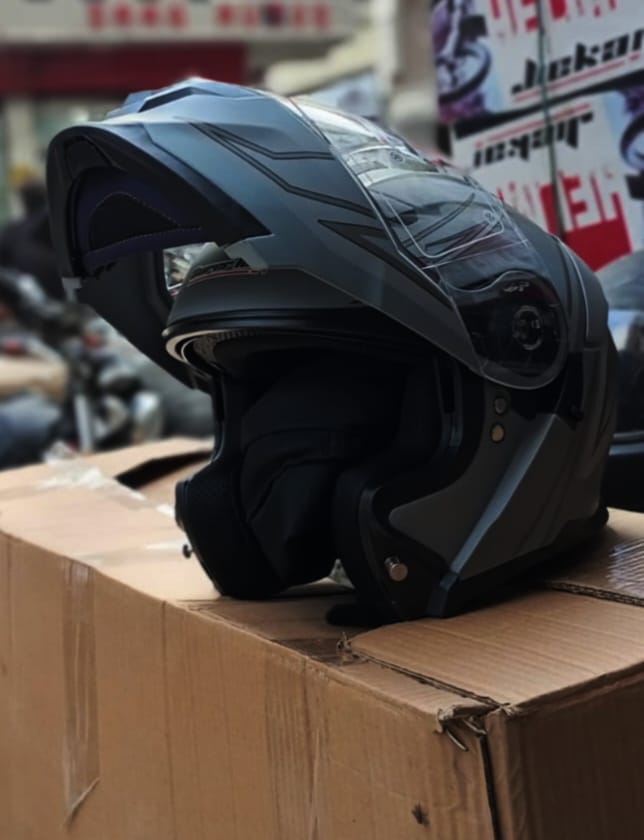 SUPER AIR 912 SILVER GRAY DOT APPROVE HELMET