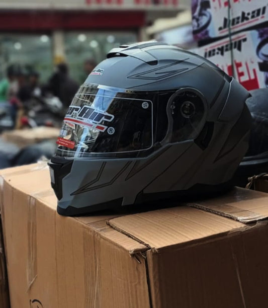 SUPER AIR 912 SILVER GRAY DOT APPROVE HELMET