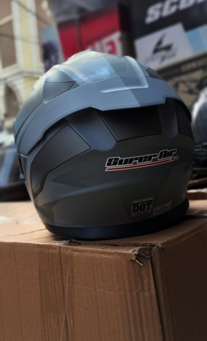 SUPER AIR 912 SILVER GRAY DOT APPROVE HELMET